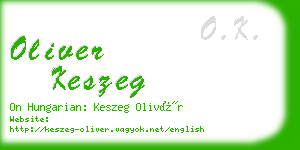 oliver keszeg business card